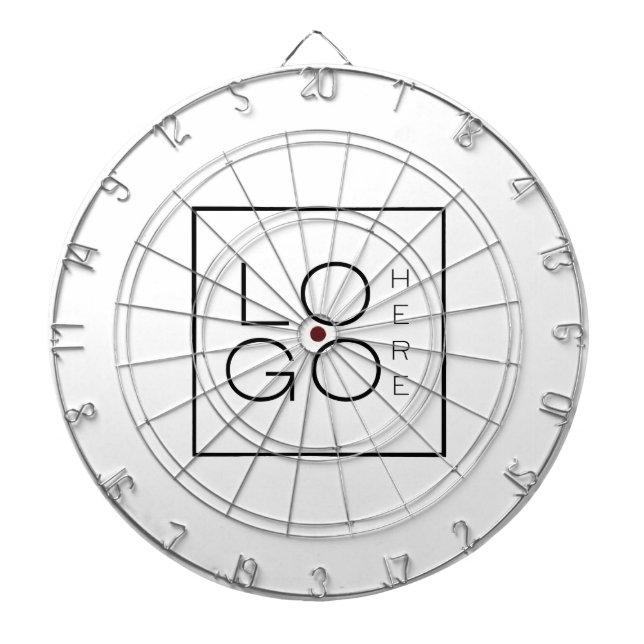 Custom Square Business Logo Minimalist Plain White Dart Board (Front)