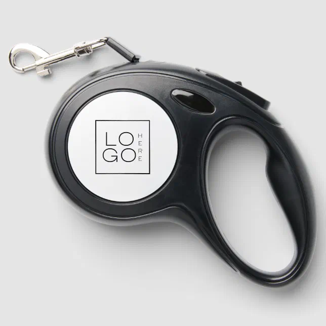 Image showcasing Custom Square Business Logo Minimalist Plain White Retractable Pet ...