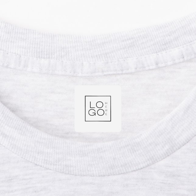 Custom Square Business Logo Plain White Clothing  Kids' Labels (Affixed)