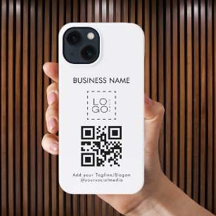 Custom Square Business Logo & QR Code Promotional iPhone 13 Case