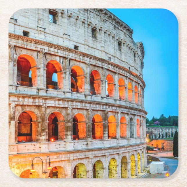 Custom Square Coasters Colosseum Rome Italy (Front)