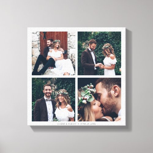 Custom Square Collage Wedding Photo & Text