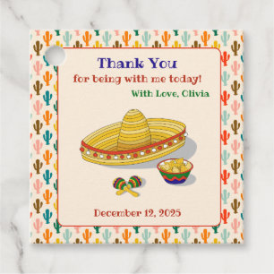 Custom Square Fiesta Thank You Tag