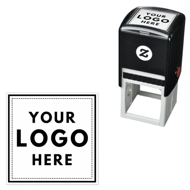 Custom Square Logo Business Company Self-inking Stamp (In Situ)