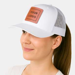 Custom Square Logo Business Swag Leather Patch Hat
