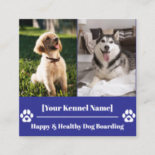 Custom Square Pet Kennel with Paw Print Square Business Card