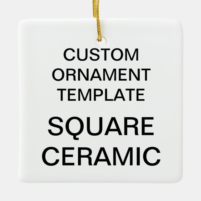 Custom Square Porcelain Christmas Tree Ornament (Front)