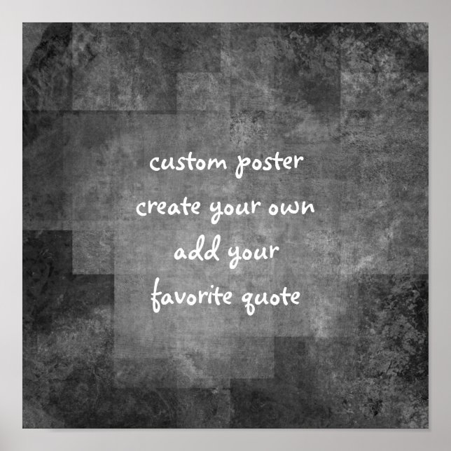custom square poster add your quote abstract style (Front)