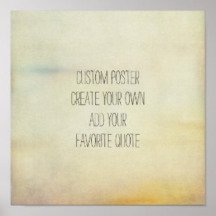 custom square poster add your quote vintage style