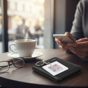 Custom Square QR Code Keychain