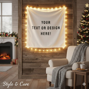 Custom Square Tapestry – White & Personalized