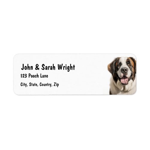 Custom St Bernard  Dog Address Label