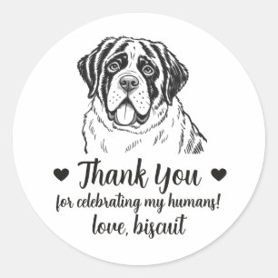 Custom St Bernard Dog Wedding Favor Stickers
