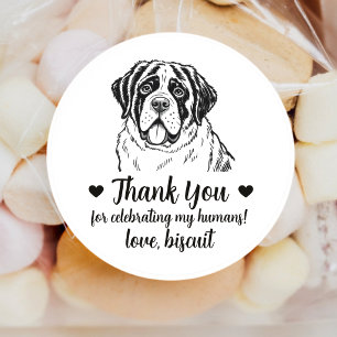 Custom St Bernard Dog Wedding Favor Stickers