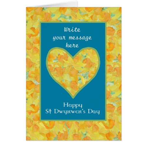 Custom St Dwynwens Day Daffodils Heart English