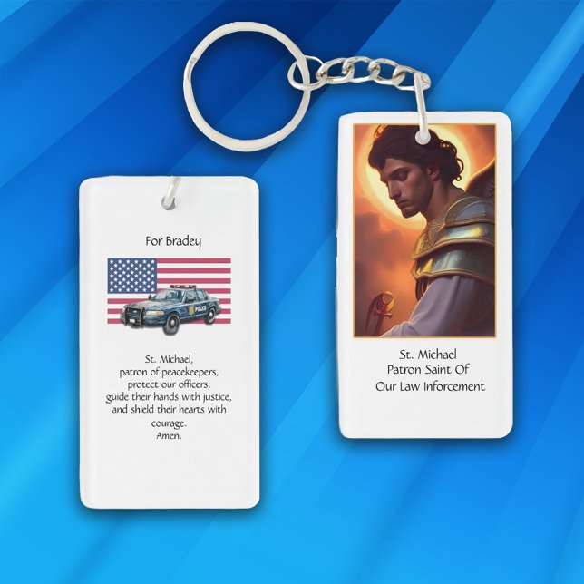Custom St. Michael Law Enforcement Prayer Keychain (Creator Uploaded)