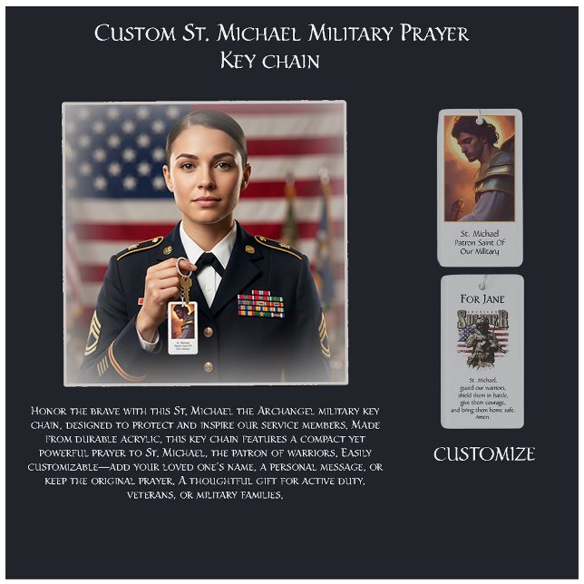 Custom St. Michael Military Prayer Keychain (Creator Uploaded)