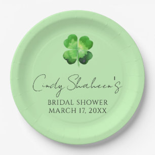 Custom St Patricks Day Bridal Shower Paper Plates