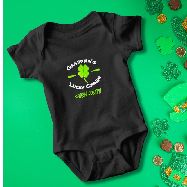 Custom  St. Patrick's Day Grandma's Lucky Charm Baby Bodysuit (Creator Uploaded)