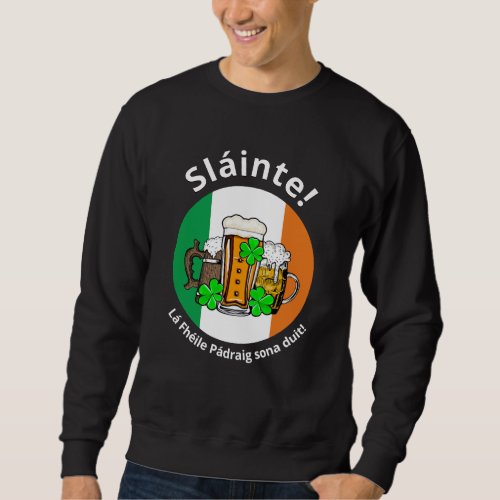 Custom ST PATRICKS DAY Irish Flag Beer Unisex Sweatshirt