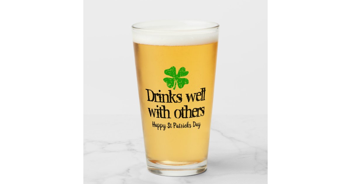 Four Leaf Clover Beer Can Glasses ~ Personalized