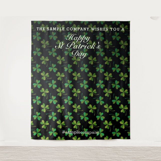 Custom St Patrick's Day Selfie Backdrop Shamrocks (Front)
