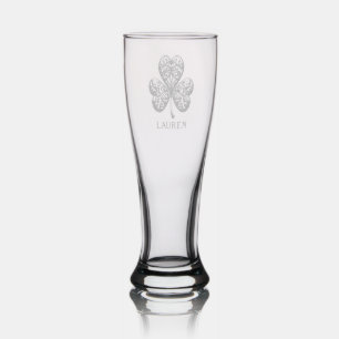 Custom St. Patrick's Shamrock, St Pattys Day,   Pilsner Glass