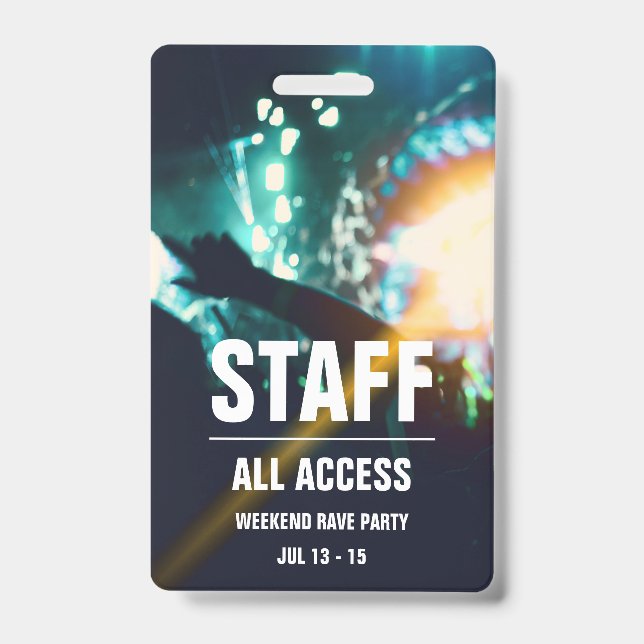 Custom Staff | All Access Concert Pass Badge (Front)