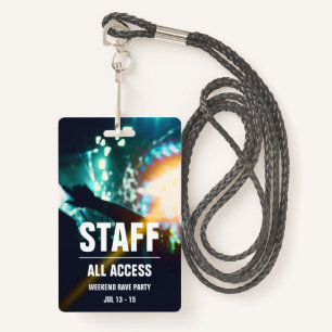 Custom Staff   All Access Concert Pass Badge