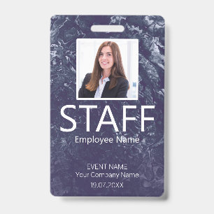 Custom Staff Barcode Event Blue Badge