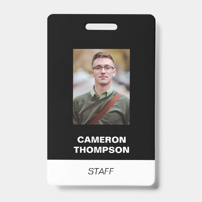 Custom STAFF employee photo Badge (Front)