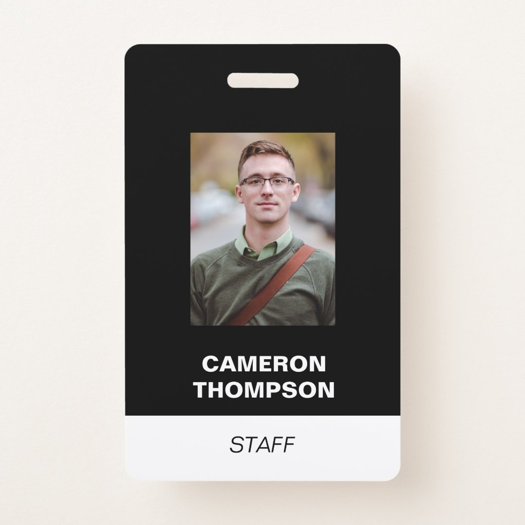 Custom STAFF employee photo Badge | Zazzle