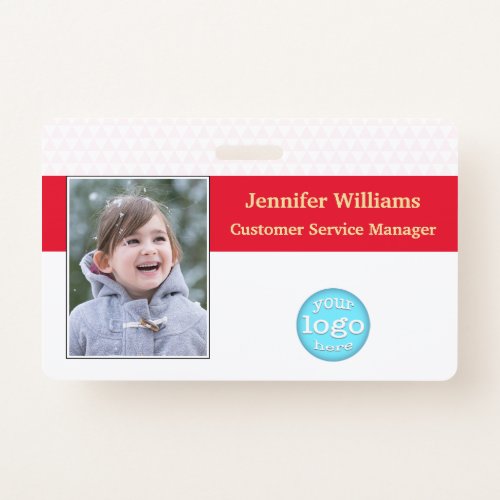 Custom Staff Employee Photo Logo Barcode Name ID Badge