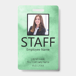 Custom Staff Event Green Badge
