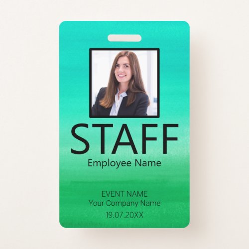 Custom Staff Event Green Badge