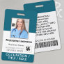 Custom Staff Photo, Barcode,+ Logo Bayou Blue Name Badge