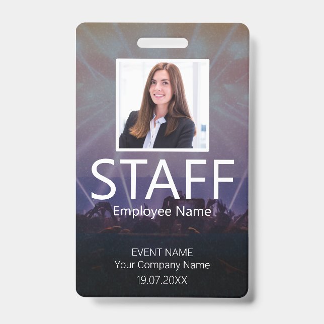 Custom Staff QR Code Event Badge (Front)