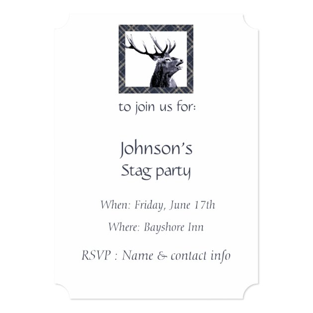 Custom Stag Bachelor Party Invite