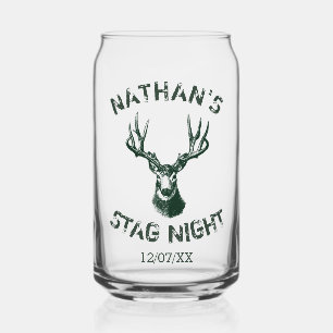 Custom Stag Night Antlers Personalised Can Glass
