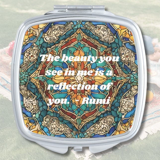 Custom Stained Glass Mosaic Pattern Iranian Gifts Compact Mirror (Custom Stained Glass Mosaic Pattern Iranian Gifts)