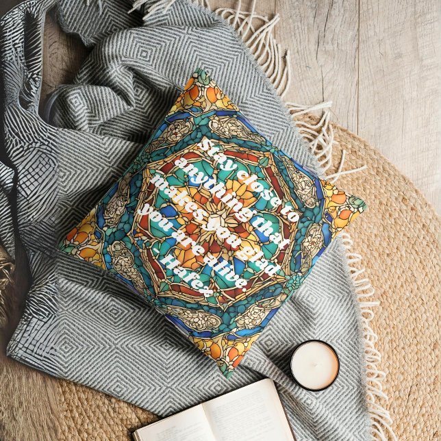 Custom Stained Glass Mosaic Pattern Iranian Gifts Throw Pillow (Custom Stained Glass Mosaic Pattern Iranian Gifts)