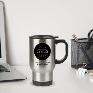 Custom Stainless Steel Business Name Logo Travel Mug