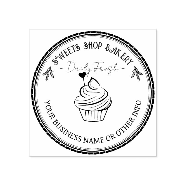 Custom Stamp Rubber | Cute Homemade Bakery Logo (Imprint)