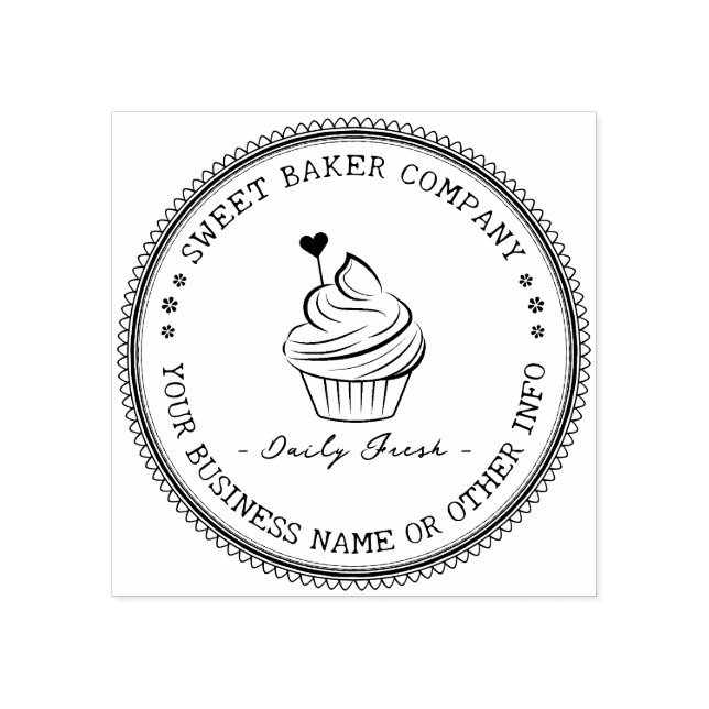 Custom Stamp Rubber | Elegant Homemade Bakery Logo (Imprint)