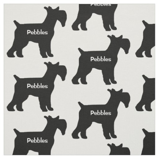 Custom Standard Schnauzer Dog Silhouette Fabric