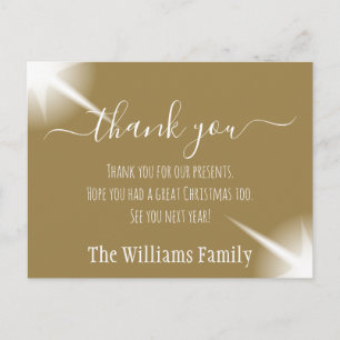 Custom Star Christmas Holidays Thank You Postcard