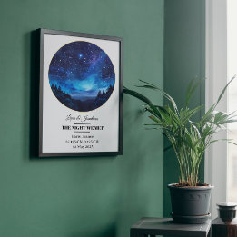 Custom Star Map Metal Art - The Night We Met