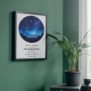 Custom Star Map Metal Art - The Night We Met