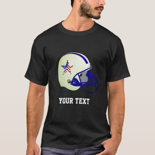 Custom Star on American Football Helmet  T_Shirt