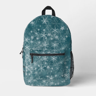 Custom Star Snowflake Navy Pattern Aesthetic Printed Backpack